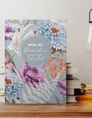 ατζέντα ημερήσιο ημερολόγιο 2022 - floral purple