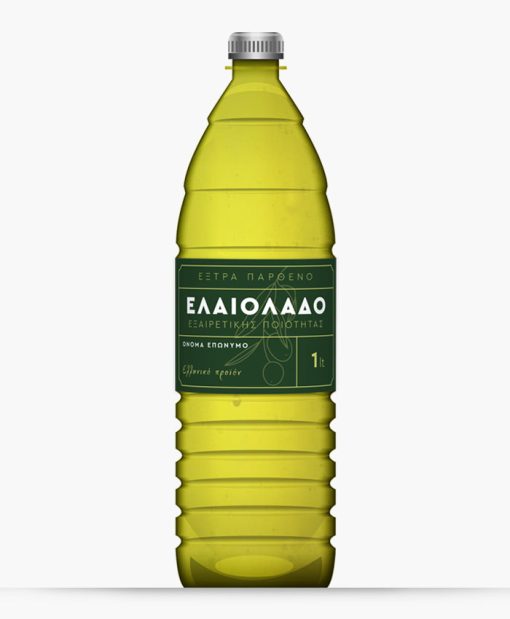 μπουκάλα με ετικέτα - "ελαιόλαδο 1lt πράσινο"