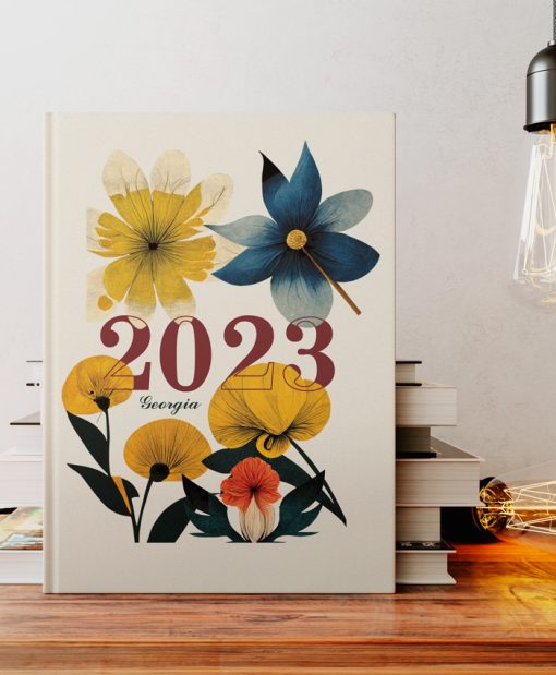 ατζέντα ημερήσιο ημερολόγιο 2023 - Retro flower collage