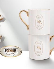 Κούπα Luxury Gold - Couple Monograms Minimal